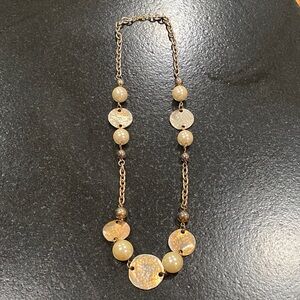 Elegant costume jewelry Gold and Cream Necklace